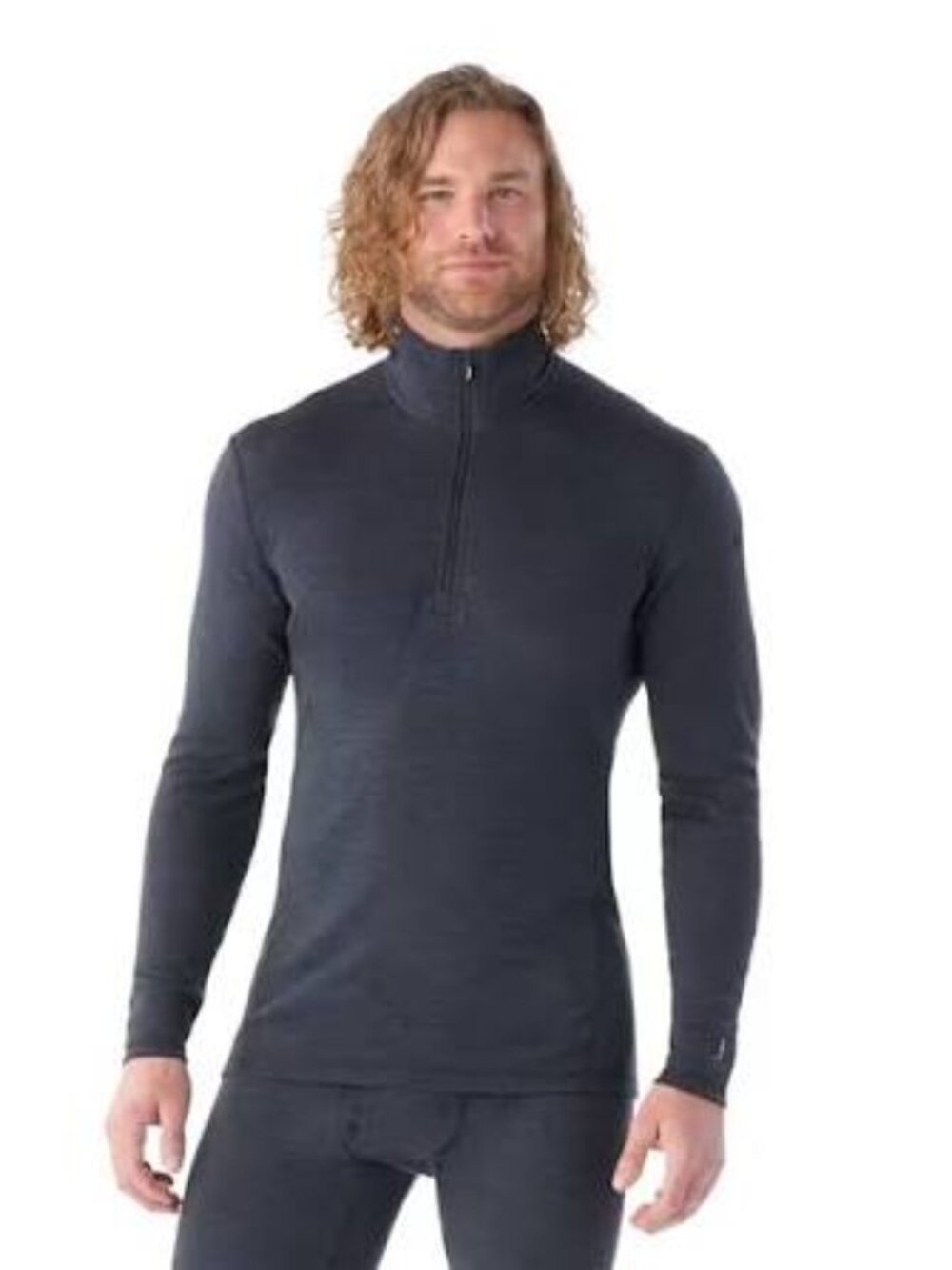 SMARTWOOL Men's Charcoal Gray Quarter Zip Merino Wool Pullover Top - L